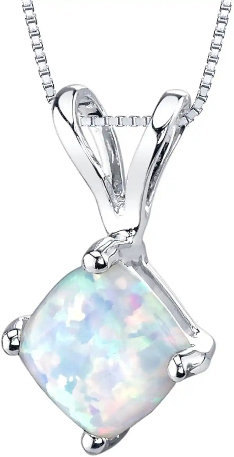 Cover Image for Peora 14 Karat Gold Pendant for Women, Classic 6mm Cushion Cut Solitaire