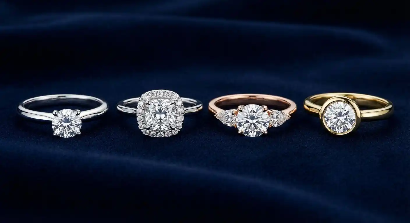 Cover Image for Engagement Ring Settings Explained: Solitaire vs Halo vs Three-Stone