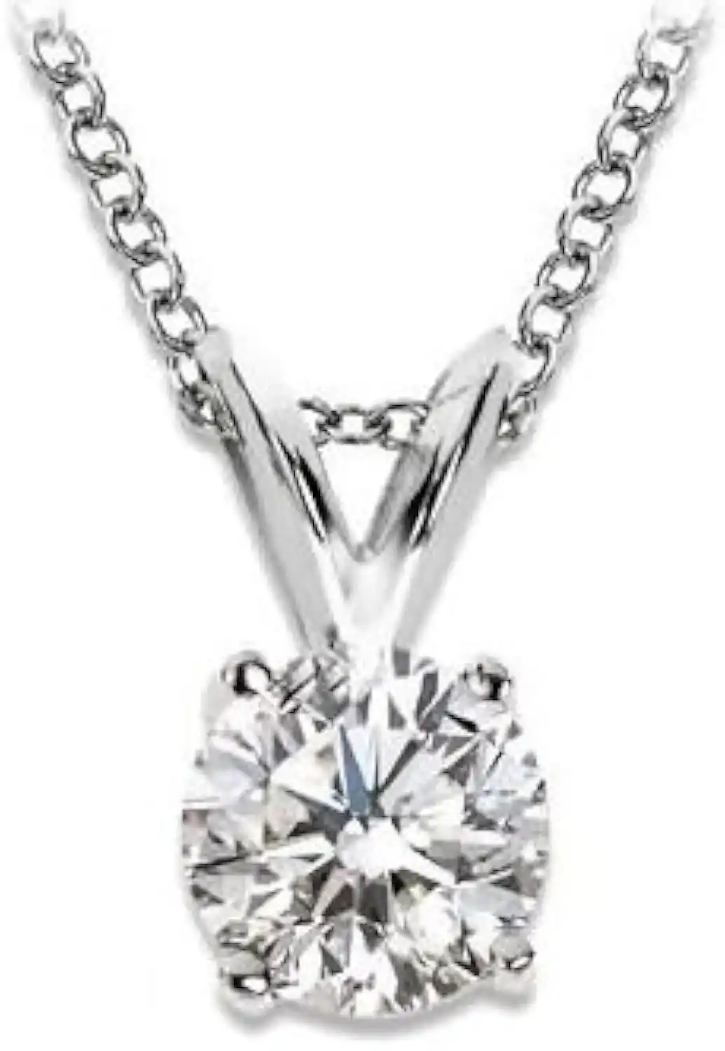 Cover Image for 1/2-1.5 Carat 14K White Gold 4 Prong Diamond Pendant Value Collection (I-J SI2-I1)