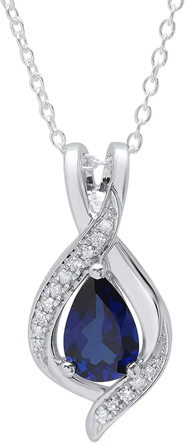 Cover Image for Dazzlingrock Collection Pear 9X6 MM Lab Created Gemstone Teardrop Pendant